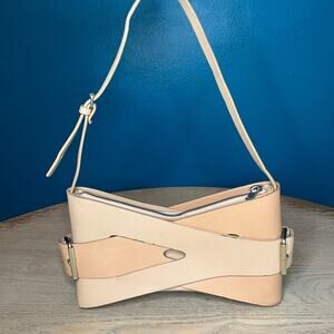 Dion Lee Interlock Harness Shoulder Bag Raw Patina Leather Women’s Tan Purse